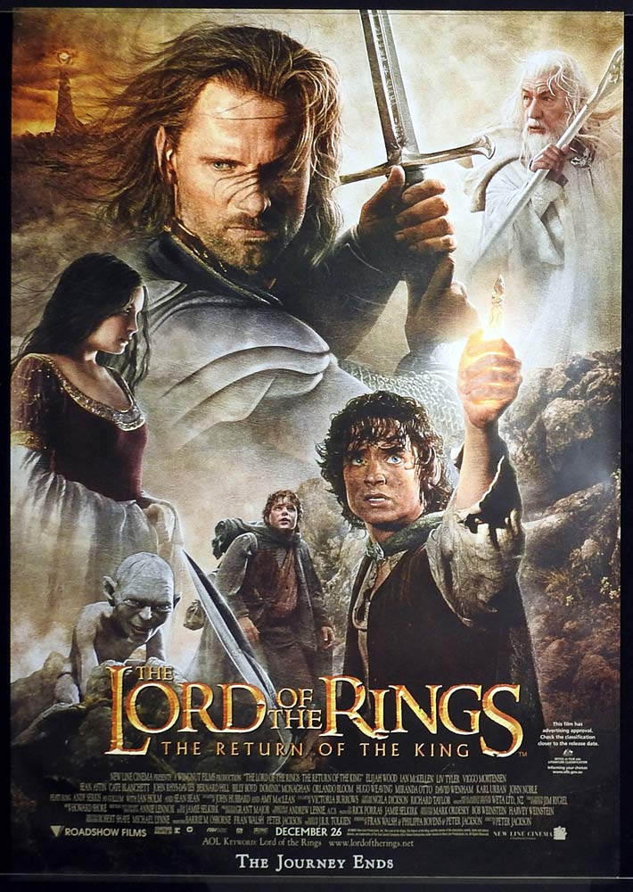 THE LORD OF THE RINGS RETURN OF THE KING Original ROLLED Australian One sheet Movie poster Elijah Wood