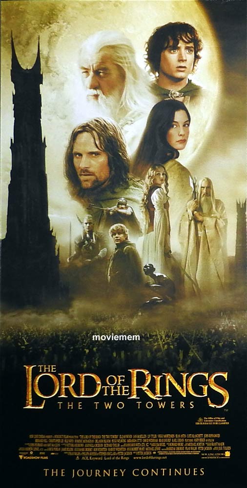 THE LORD OF THE RINGS THE TWO TOWERS Original ROLLED Daybill Movie Poster
