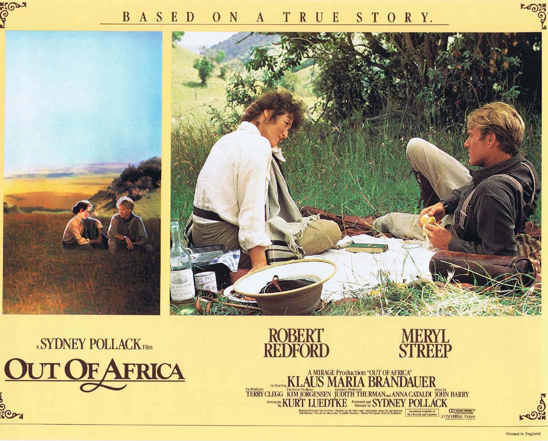 OUT OF AFRICA Original UK Lobby card 7 Robert Redford Meryl Streep