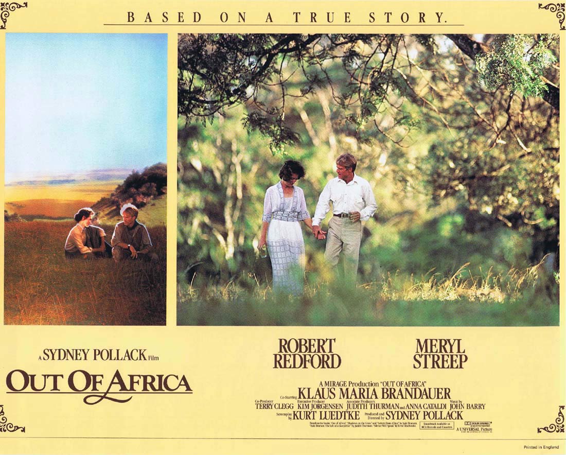 OUT OF AFRICA Original UK Lobby card 8 Robert Redford Meryl Streep