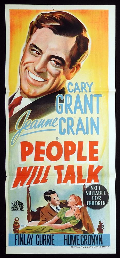 PEOPLE WILL TALK Original Daybill Movie Poster Cary Grant