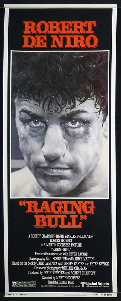 RAGING BULL Original US Insert Movie poster Robert De Niro Martin Scorsese