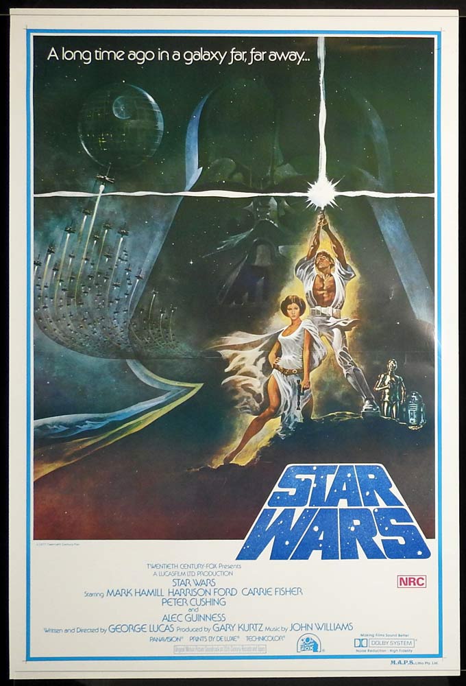 STAR WARS Original Pink Rating Australian One Sheet Movie poster Harrison Ford VERY RARE