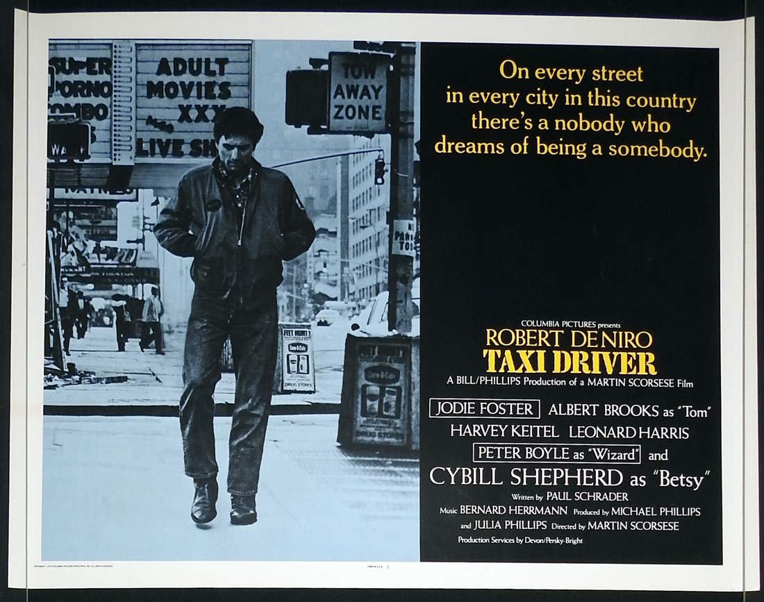 TAXI DRIVER Rare Original US Half Sheet Movie Poster Robert De Niro Martin Scorsese