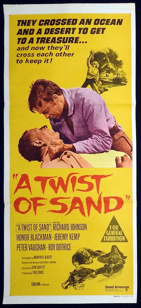 A TWIST OF SAND Original Daybill Movie Poster Honor Blackman Roy Dotrice