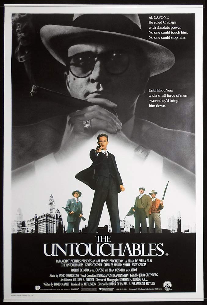 THE UNTOUCHABLES Original VERY RARE ROLLED Australian One sheet Movie poster Kevin Costner Robert De Niro
