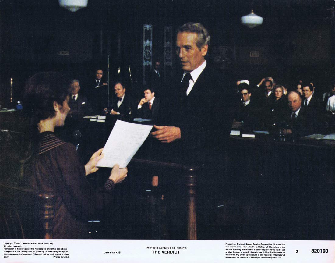 THE VERDICT Original US Lobby card 2 Paul Newman Charlotte Rampling