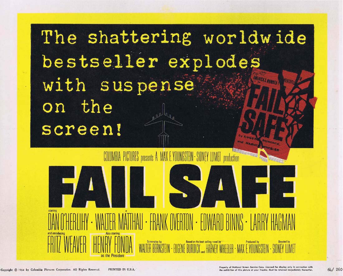FAIL SAFE Original Title Lobby Card Henry Fonda Dan O’Herlihy Walter Matthau