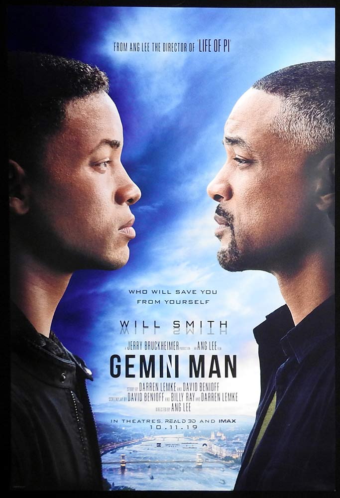GEMINI MAN Original DS US One Sheet Movie Poster Will Smith Mary Elizabeth Winstead Ang Lee