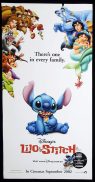 LILO AND STITCH Original Daybill Movie Poster Disney Tia Carrere Ving Rhames