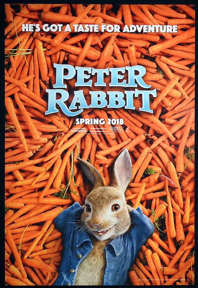 PETER RABBIT Original TEASER DS US One Sheet Movie Poster Rose Byrne Sam Neill Margot Robbie