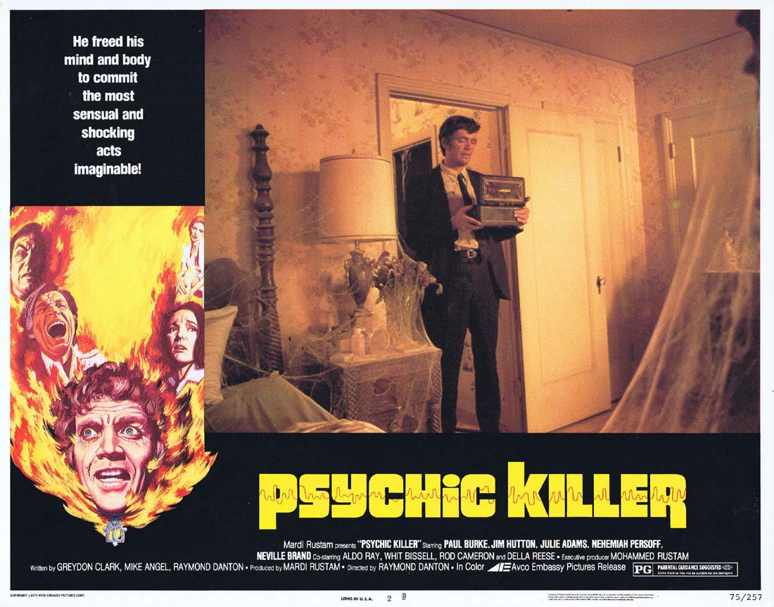 PSYCHIC KILLER Original Lobby Card 8 Paul Burke Jim Hutton Julie Adams Horror Slasher