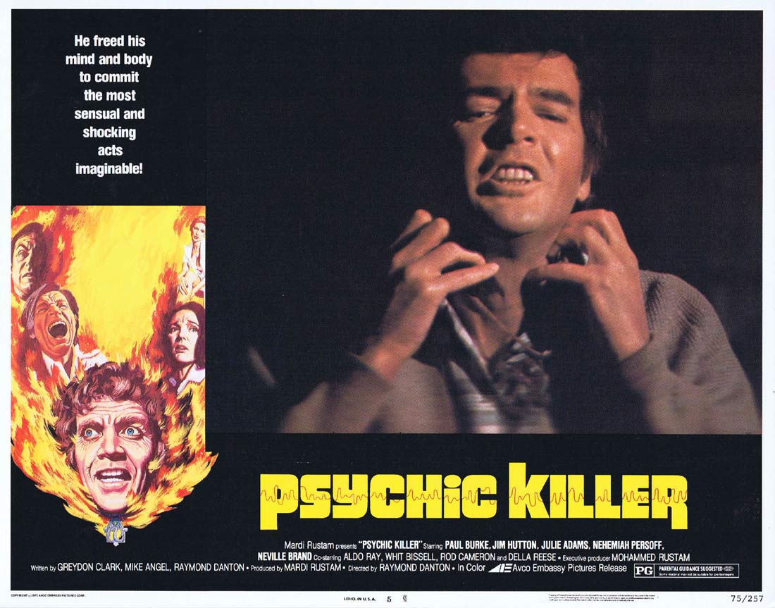 PSYCHIC KILLER Original Lobby Card 5 Paul Burke Jim Hutton Julie Adams Horror Slasher
