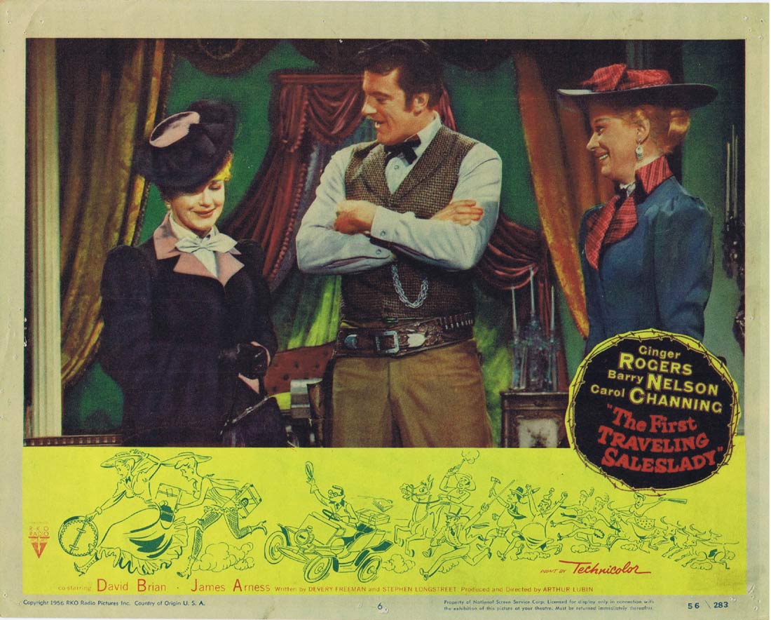 THE FIRST TRAVELING SALESLADY Original US Lobby Card 6 Ginger Rogers Carol Channing