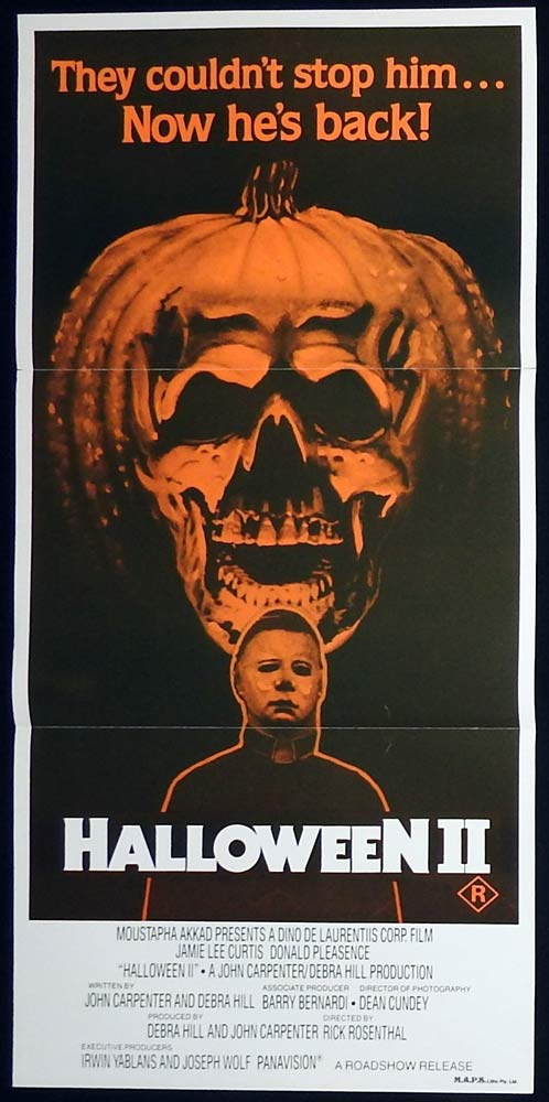 HALLOWEEN II Original Daybill Movie Poster Jamie Lee Curtis Donald Pleasence