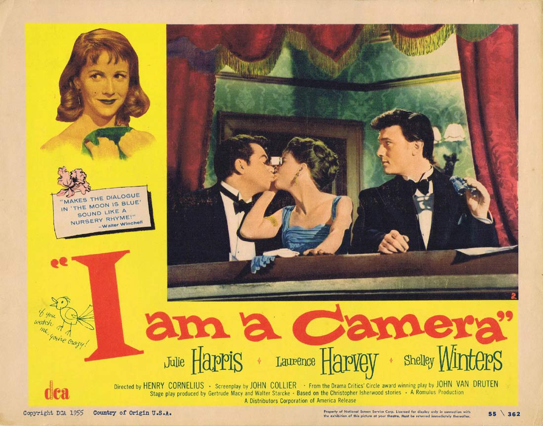 I AM CAMERA Original Lobby Card 2 Julie Harris Laurence Harvey Shelley Winters