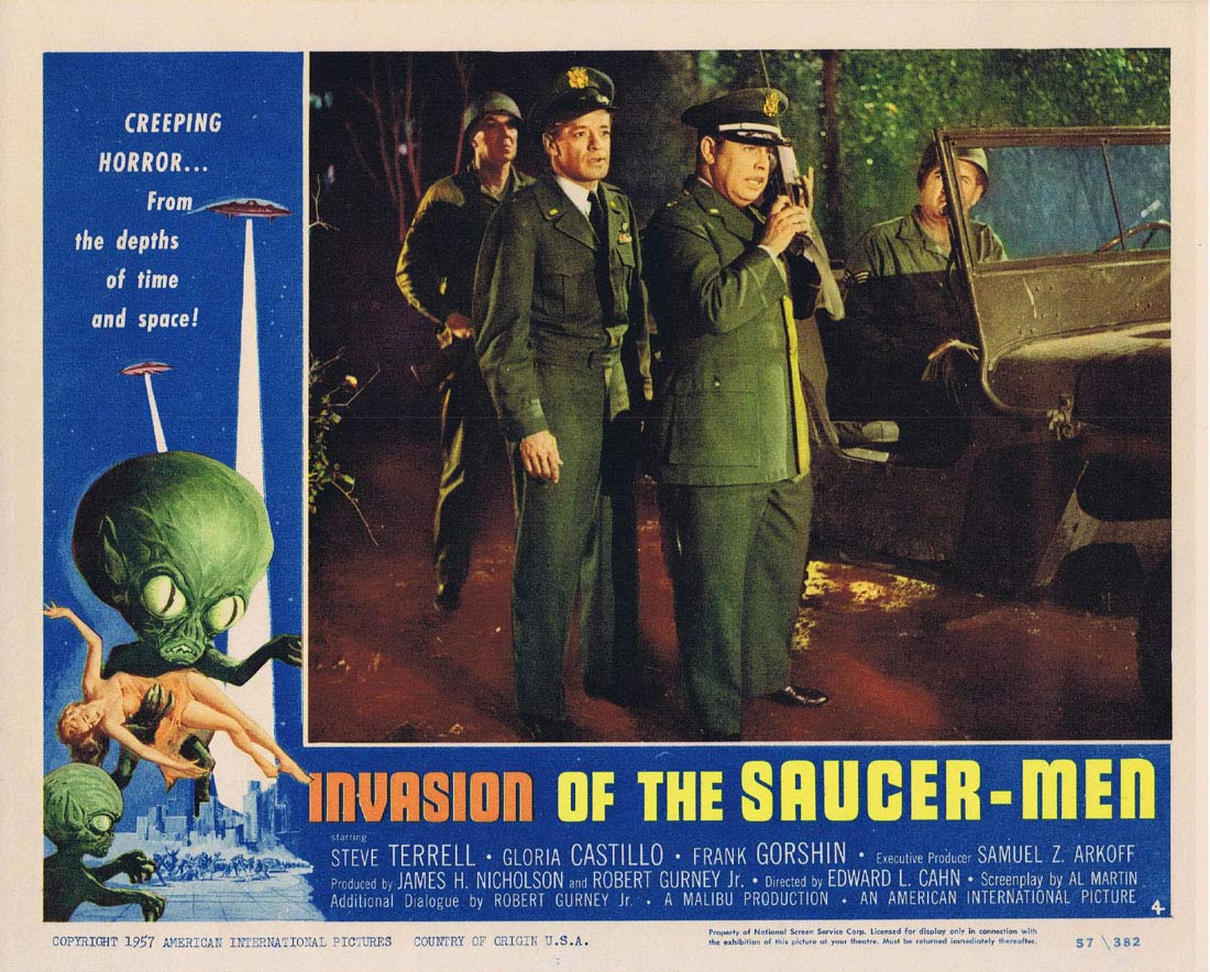 INVASION OF THE SAUCER MEN Lobby card 4 1957 Sci Fi Classic Border Art