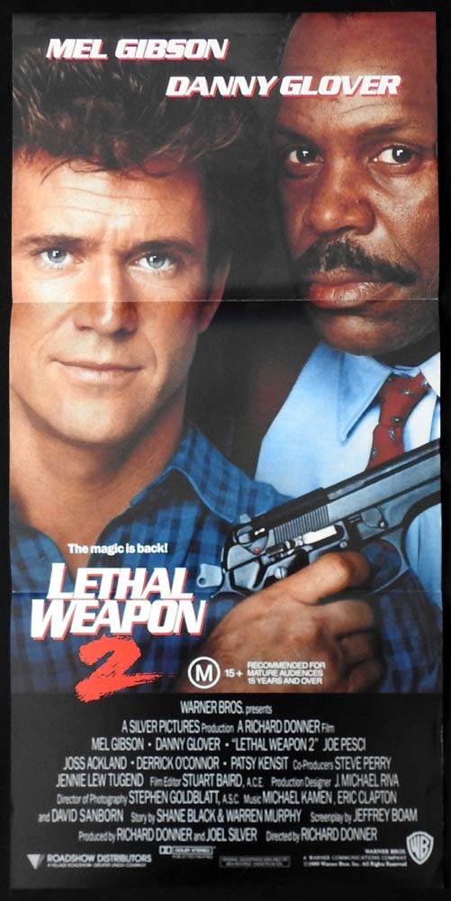 LETHAL WEAPON 2 Original Daybill Movie Poster Mel Gibson Danny Glover Joe Pesci