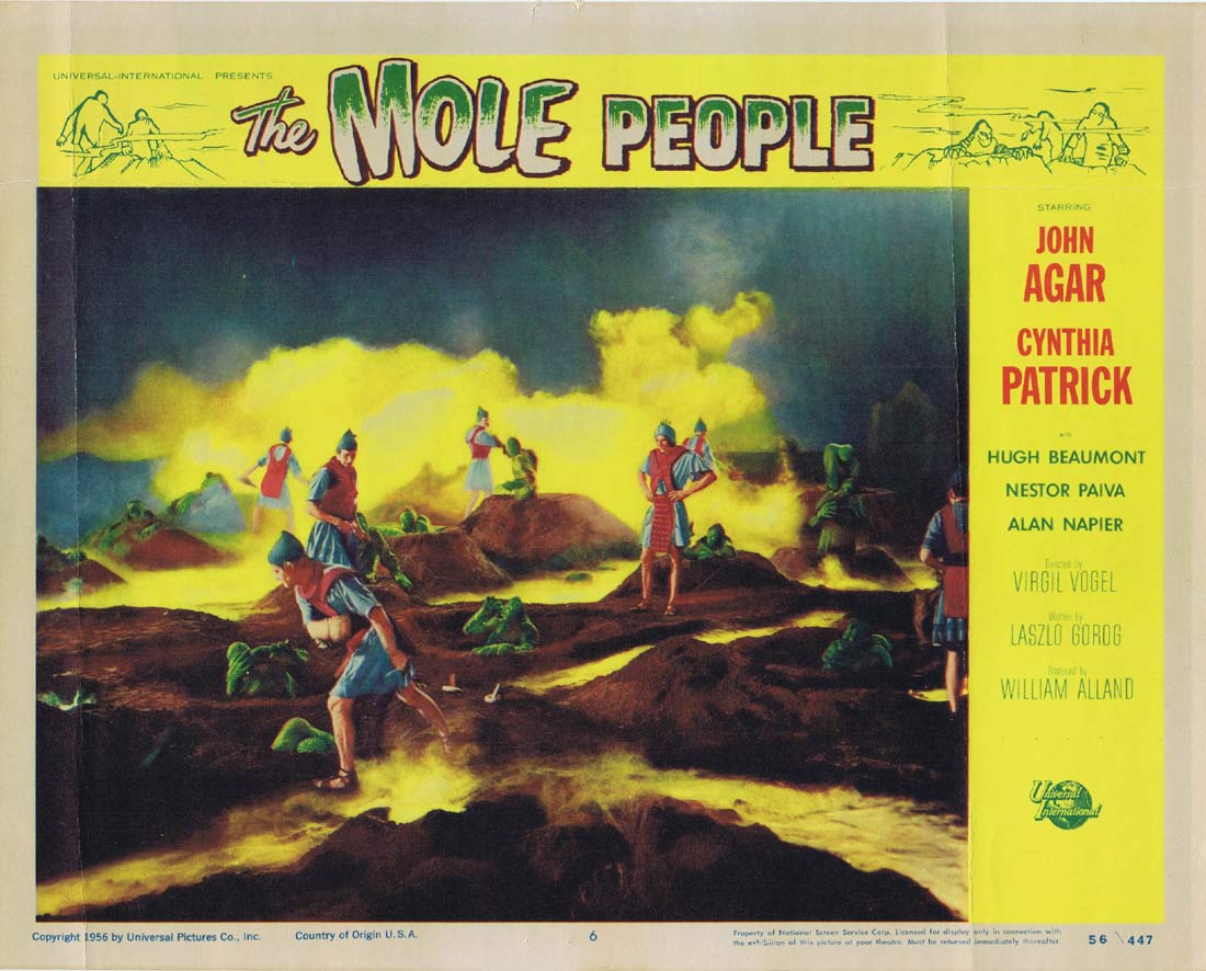 THE MOLE PEOPLE Original US Lobby Card 6 Sci Fi Classic 1956