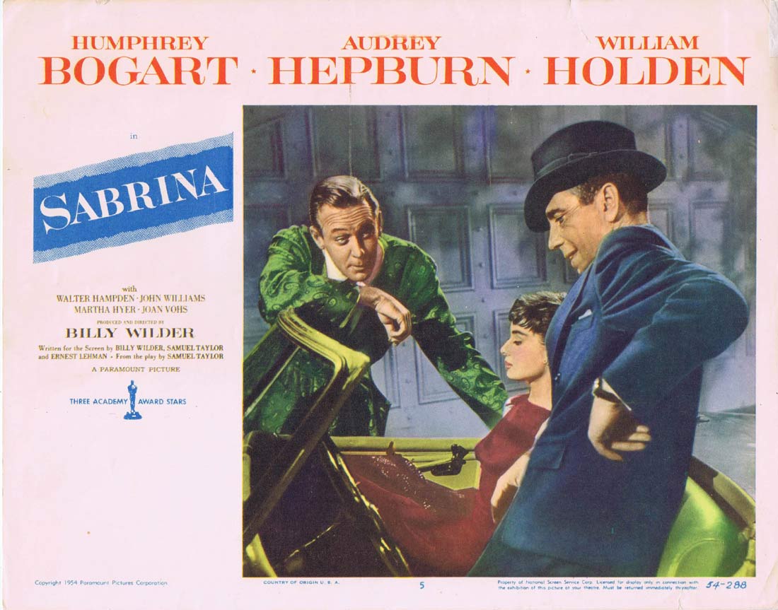 SABRINA Original Lobby Card 5 Humphrey Bogart Audrey Hepburn