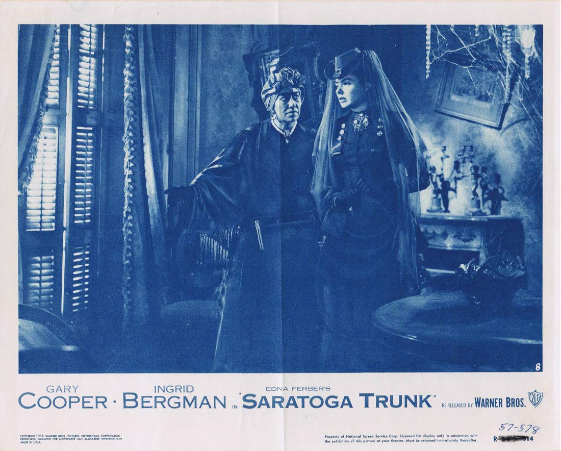 SARATOGA TRUNK Original 1954r Lobby Card 8 Gary Cooper Ingrid Bergman