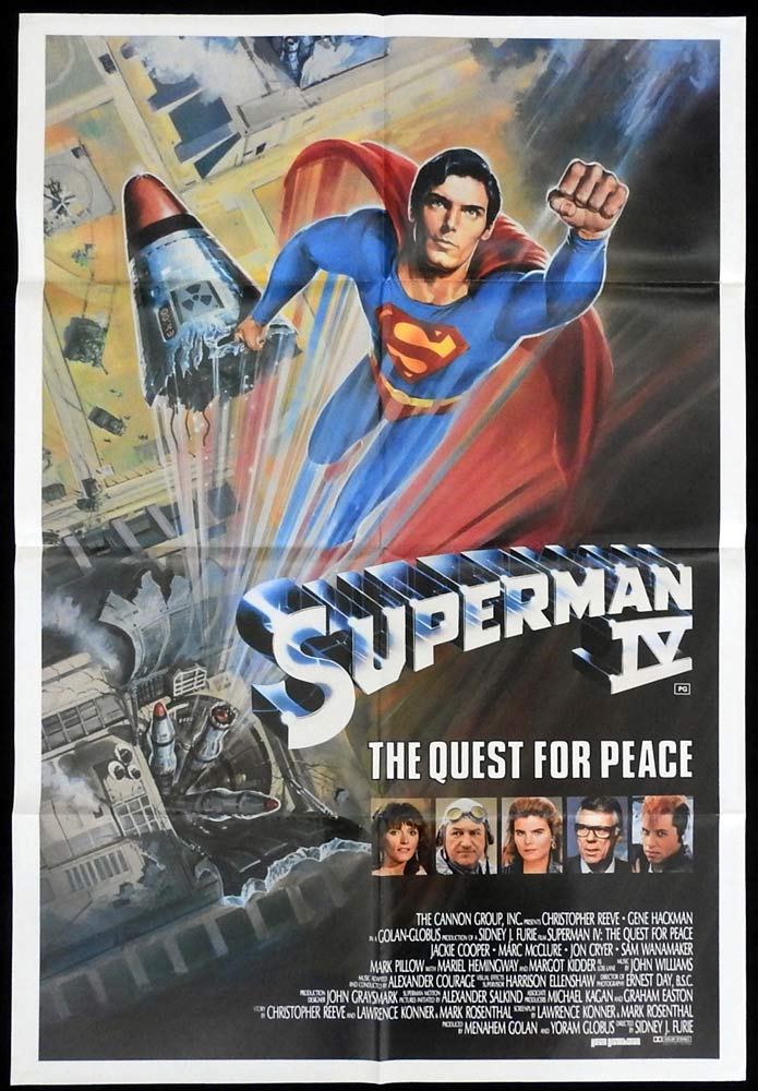 SUPERMAN IV Original One Sheet Movie Poster Christopher Reeve Gene Hackman