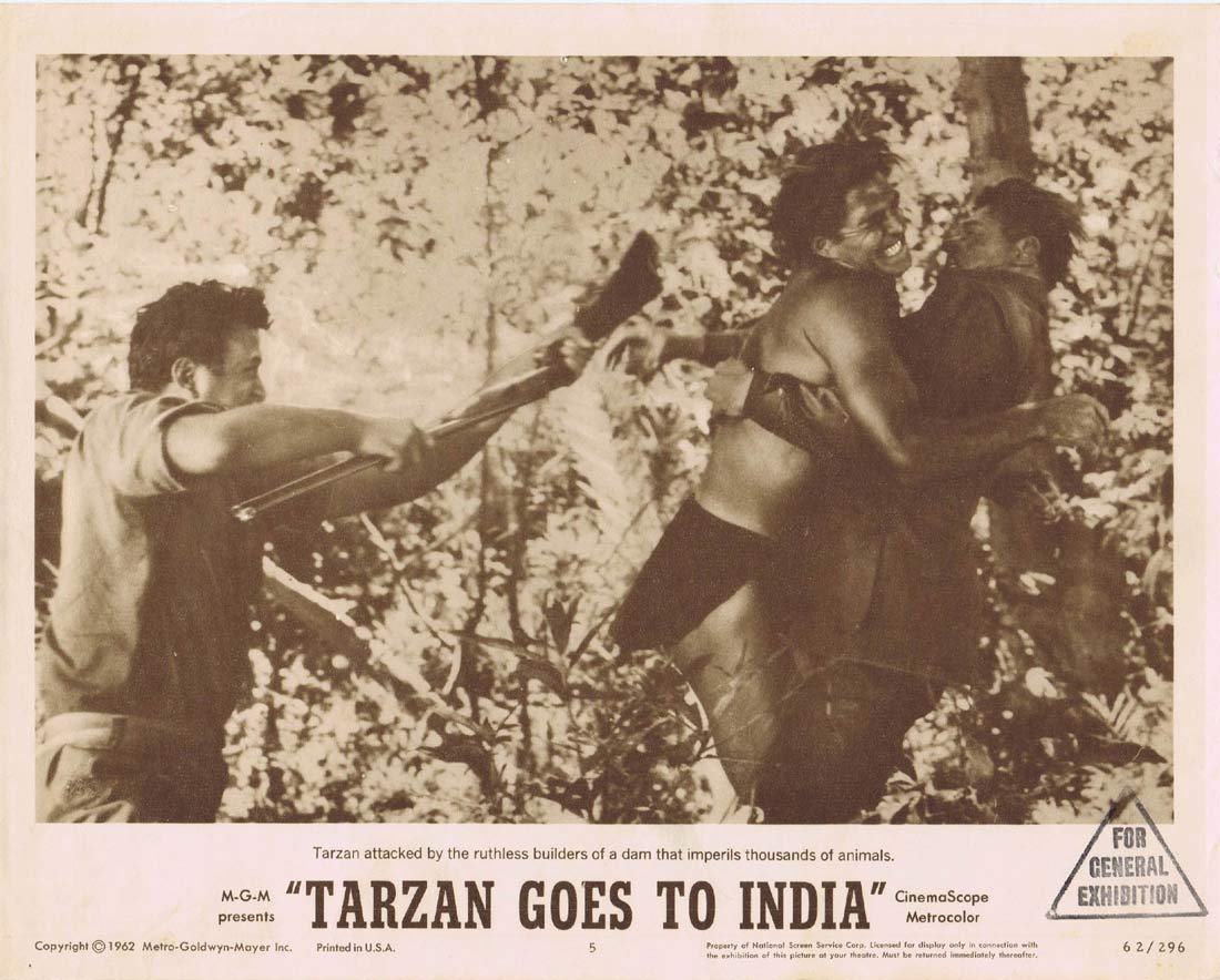 TARZAN GOES TO INDIA Original Lobby Card 5 Jock Mahoney Levi Aharon Aharoni