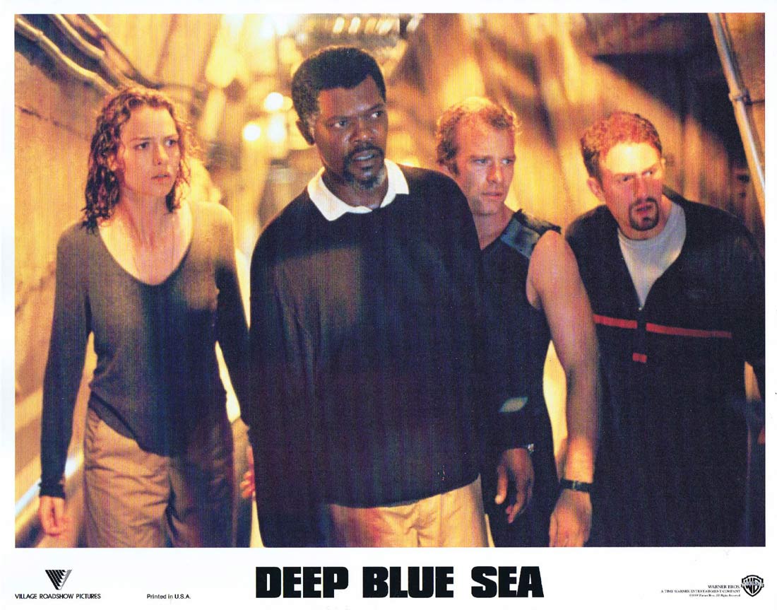 DEEP BLUE SEA Original Lobby card 3 Saffron Burrows Thomas Jane LL Cool J Shark Horror