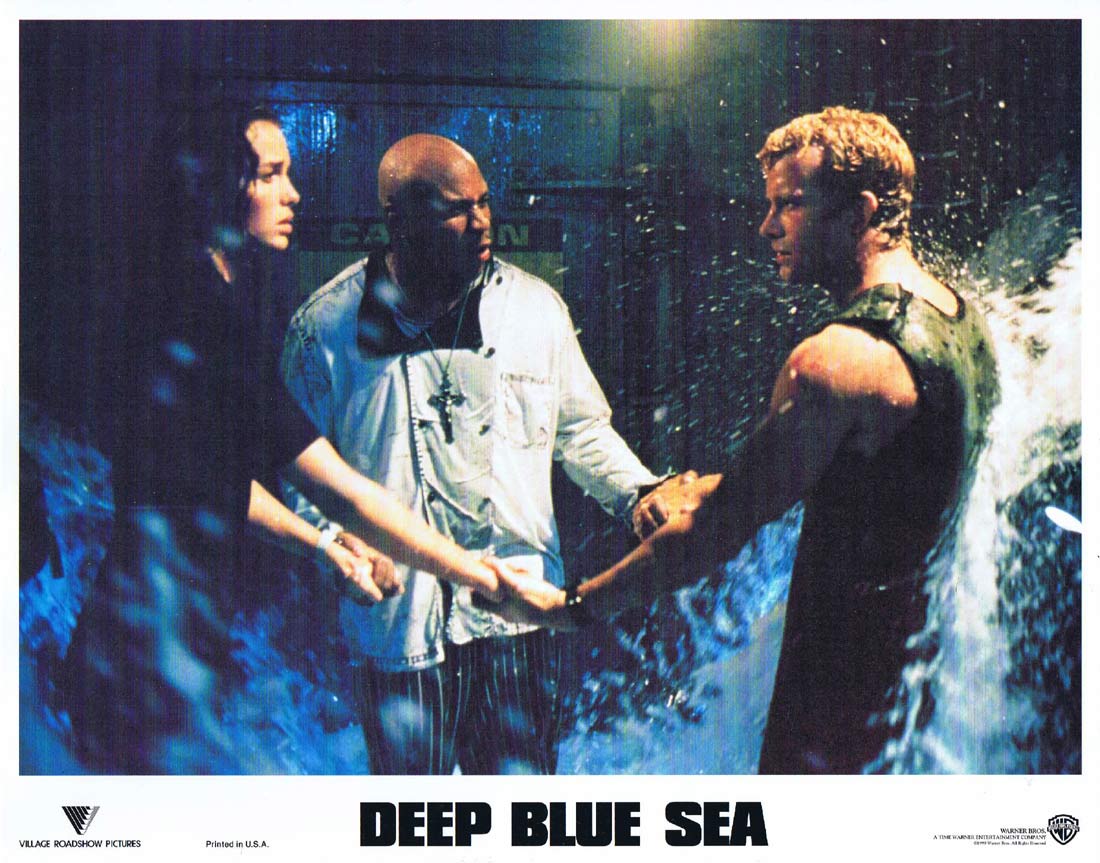DEEP BLUE SEA Original Lobby card 5 Saffron Burrows Thomas Jane LL Cool J Shark Horror