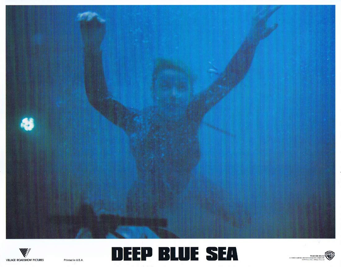 DEEP BLUE SEA Original Lobby card 6 Saffron Burrows Thomas Jane LL Cool J Shark Horror