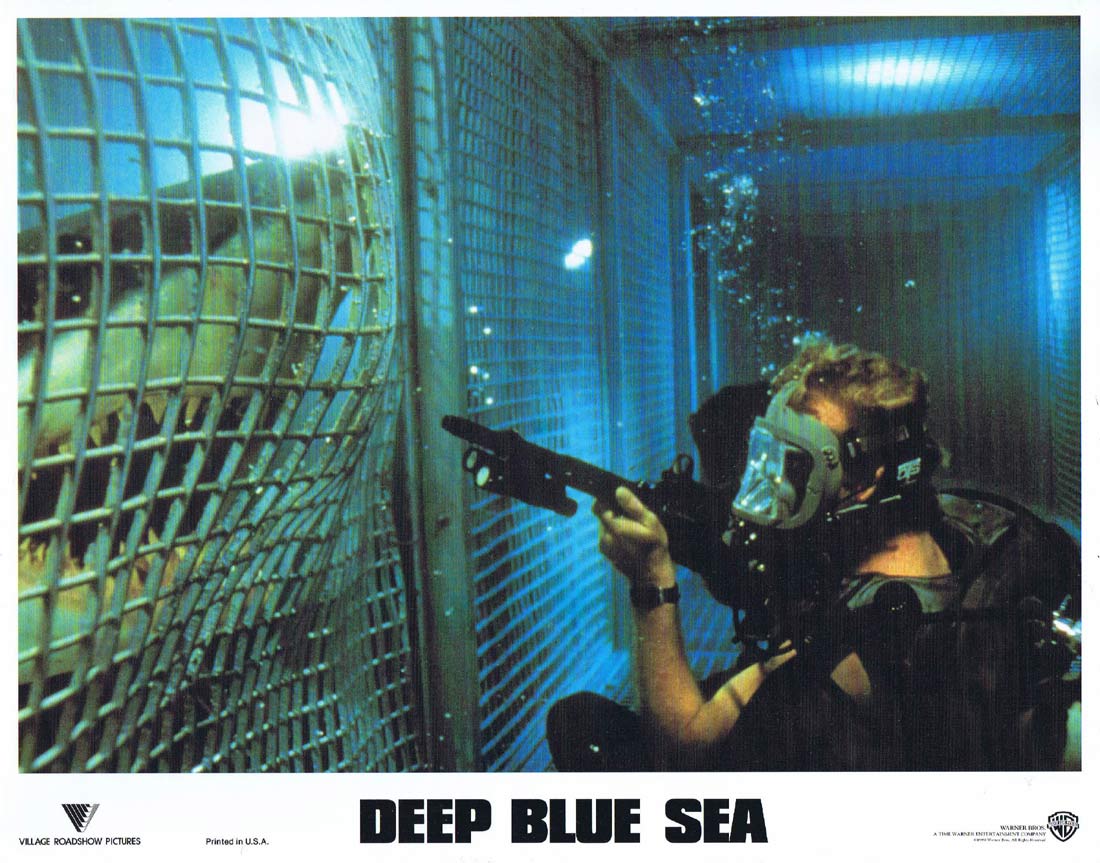 DEEP BLUE SEA Original Lobby card 7 Saffron Burrows Thomas Jane LL Cool J Shark Horror