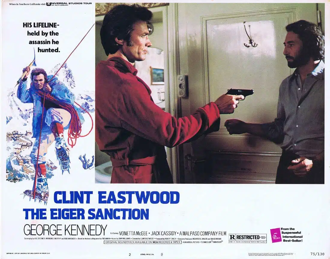 THE EIGER SANCTION Original Lobby Card 2 1975 Clint Eastwood