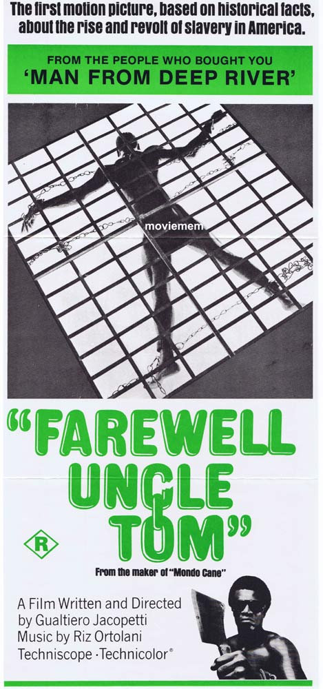 FAREWELL UNCLE TOM aka GOODBYE UNCLE TOM Daybill Movie Poster Mondo Horror