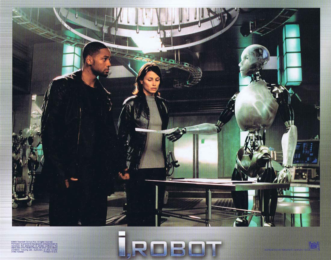 I ROBOT Original Lobby card 7 Sci Fi Will Smith Bridget Moynahan