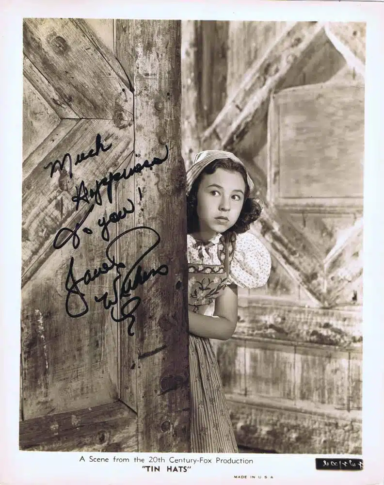 JANE WITHERS Autograph 8 x 10 Original Movie Still from Tin Hats aka Pack Up Your Troubles