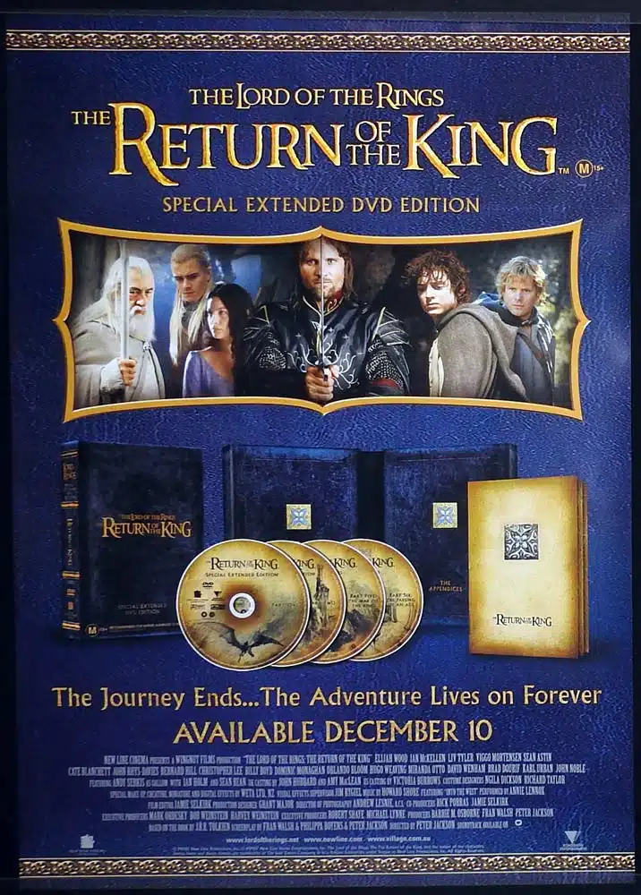 THE LORD OF THE RINGS Extended DVD Version Original VIDEO Movie poster