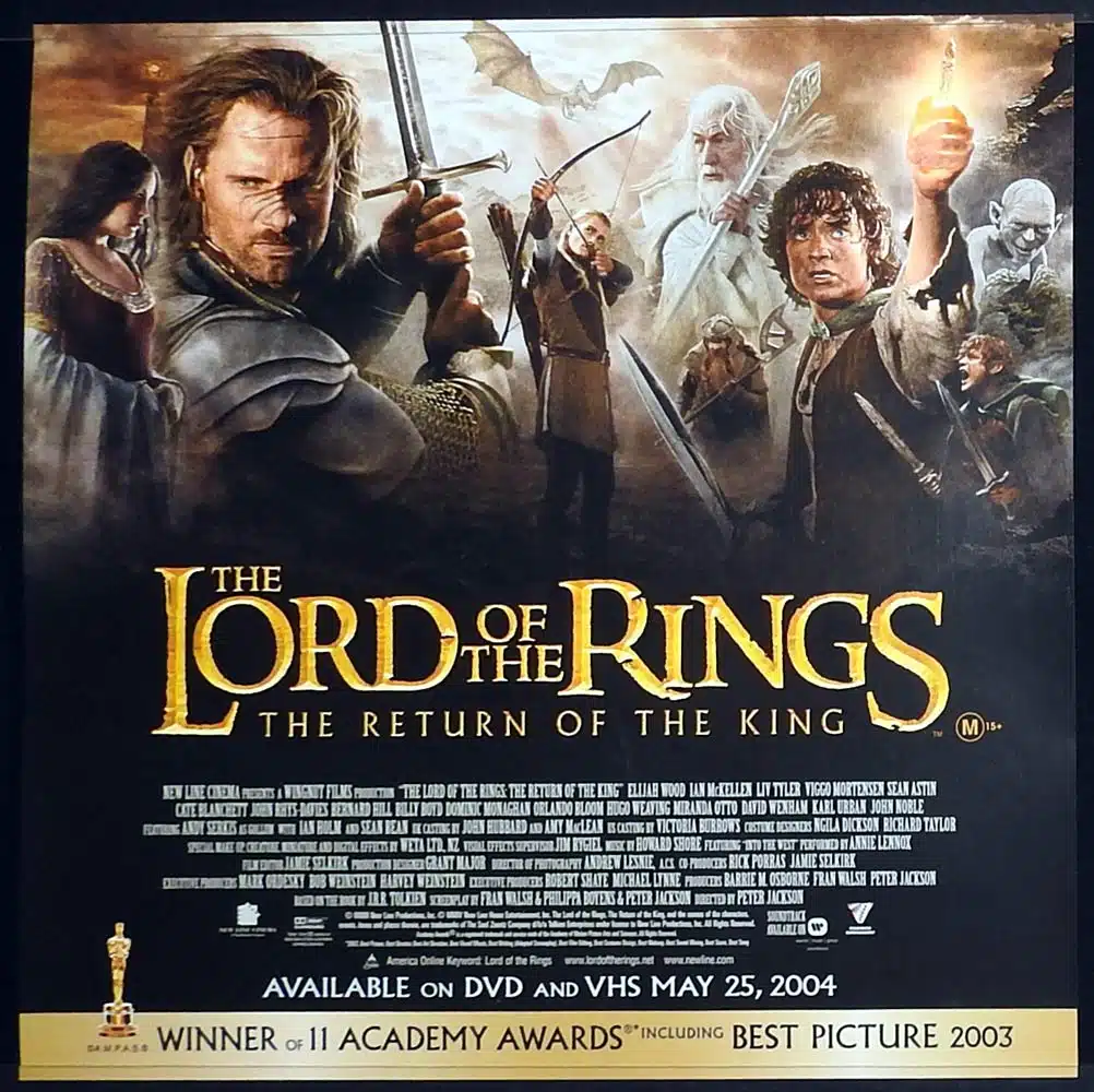 THE LORD OF THE RINGS RETURN OF THE KING Original 2004 VIDEO Movie poster