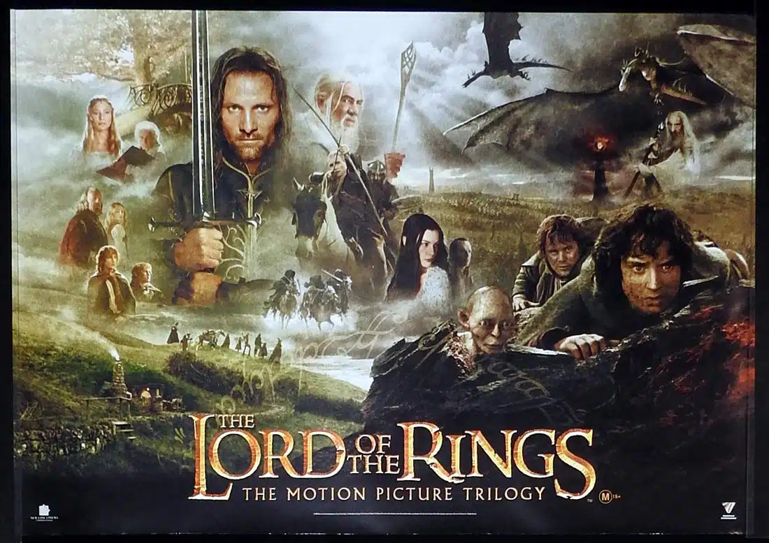 THE LORD OF THE RINGS TRILOGY Original 2004 VIDEO Movie poster Quad Style Best art