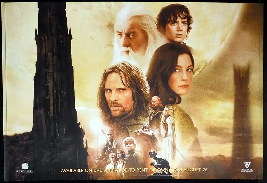 THE LORD OF THE RINGS THE TWO TOWERS Original 2004 VIDEO Movie poster C