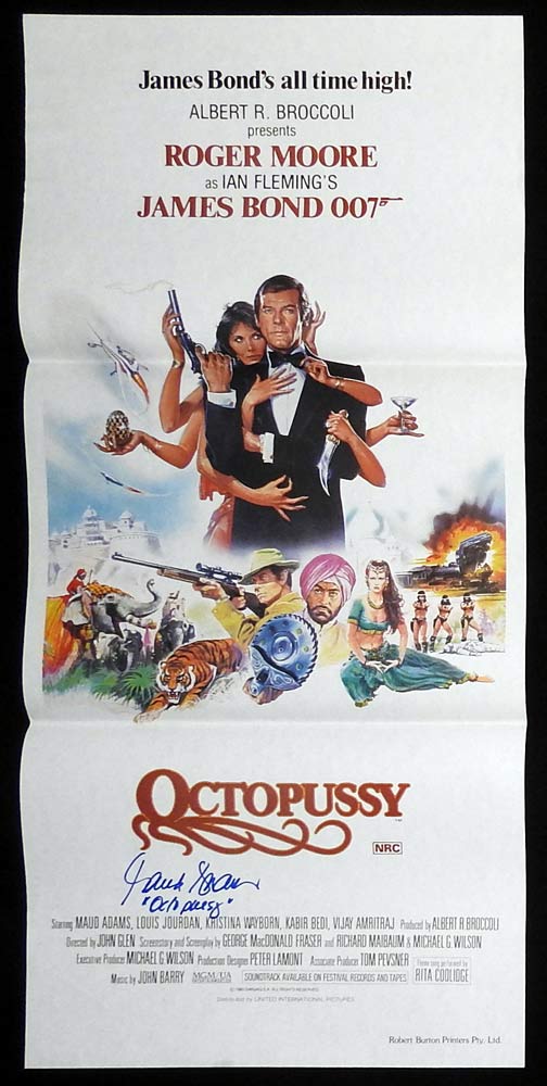OCTOPUSSY Original Daybill Movie Poster MAUD ADAMS Autographed