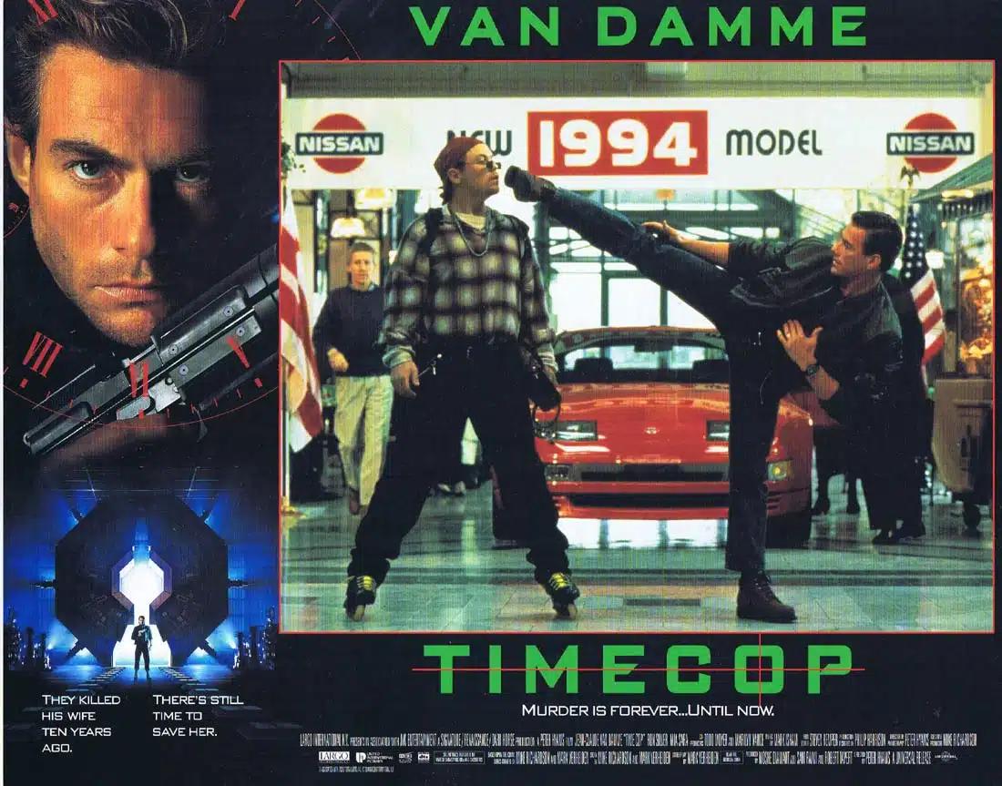 TIMECOP Original US Lobby Card 4 Jean-Claude Van Damme Ron Silver Mia Sara