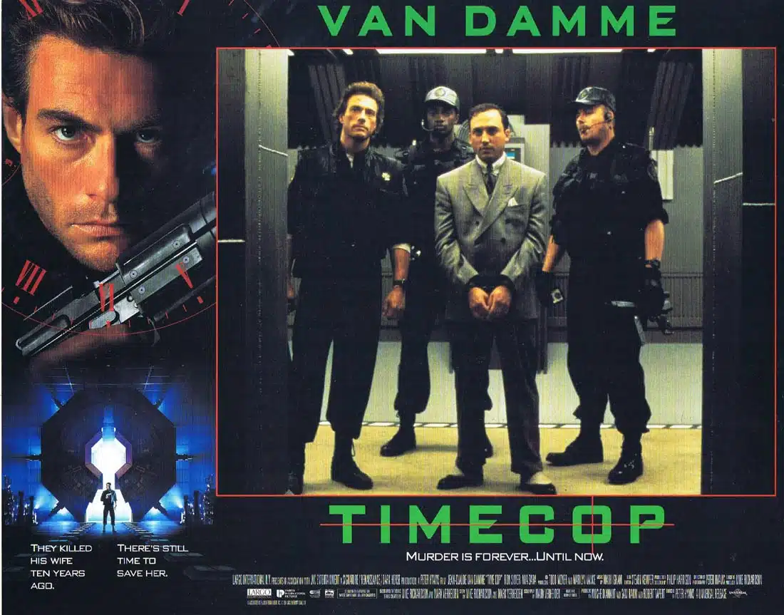TIMECOP Original US Lobby Card 8 Jean-Claude Van Damme Ron Silver Mia Sara