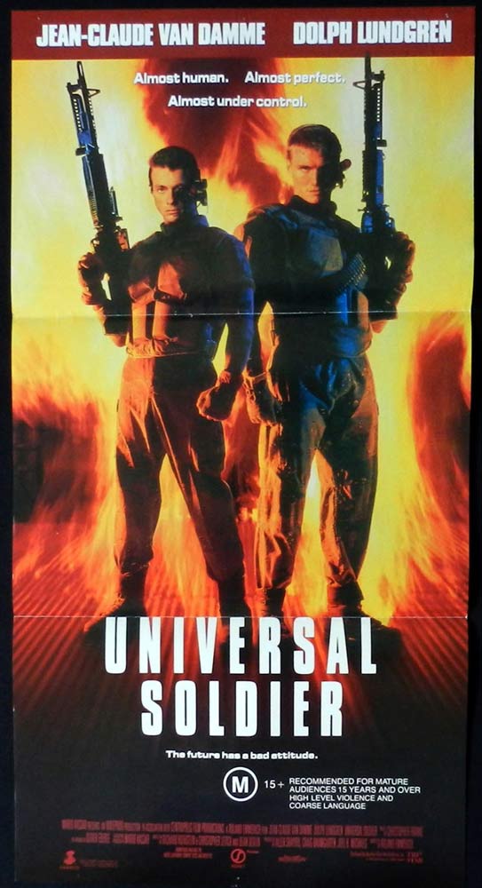 UNIVERSAL SOLDIER Original Daybill Movie Poster Jean-Claude Van Damme Dolph Lundgren