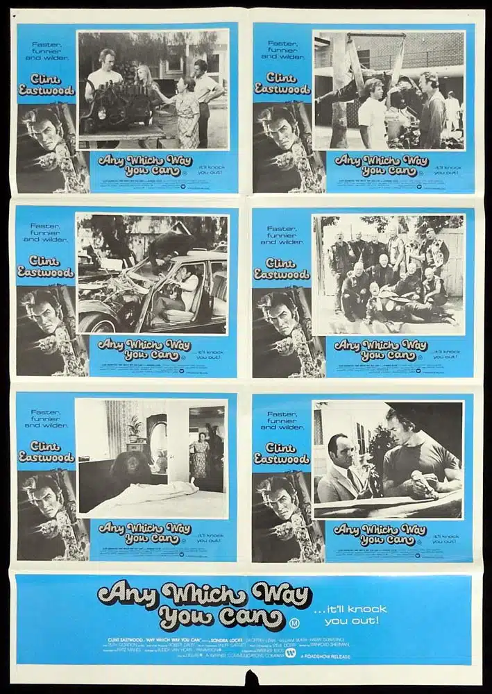 ANY WHICH WAY YOU CAN Original Photo sheet Movie poster Clint Eastwood Sondra Locke