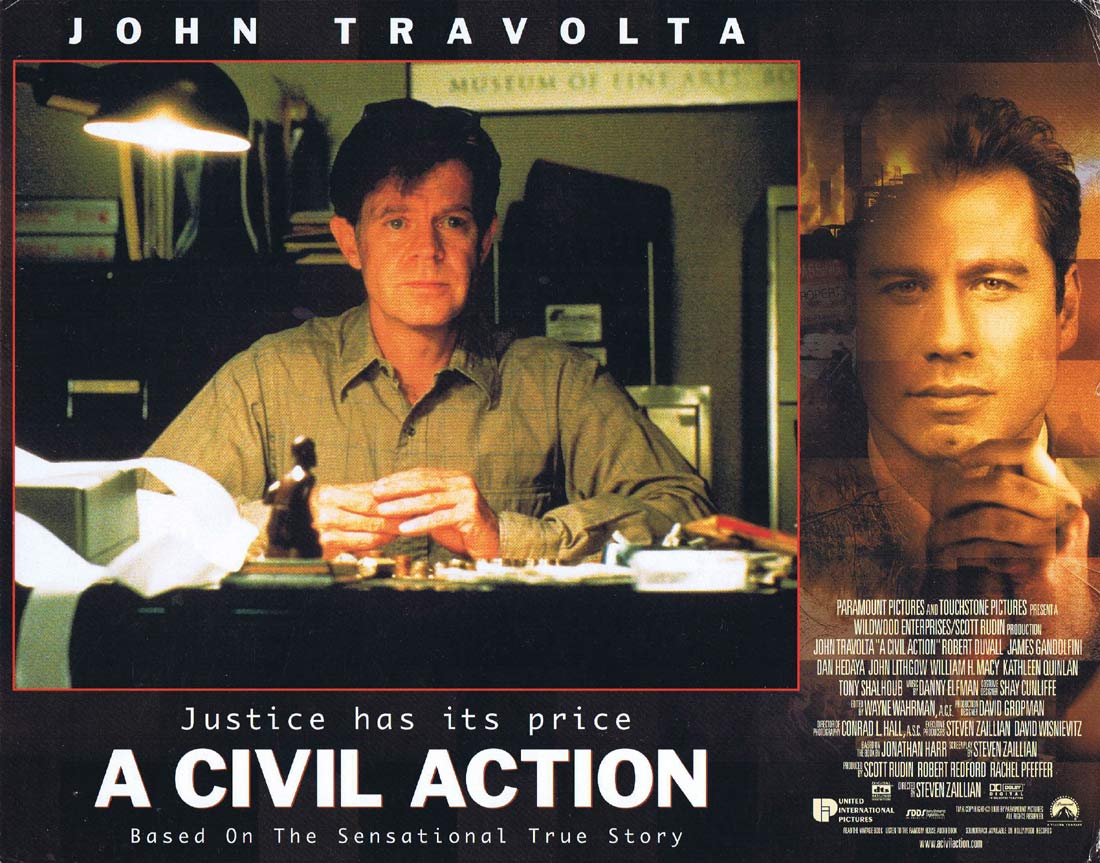 A CIVIL ACTION Original Lobby Card 2 John Travolta Robert Duvall Tony Shalhoub