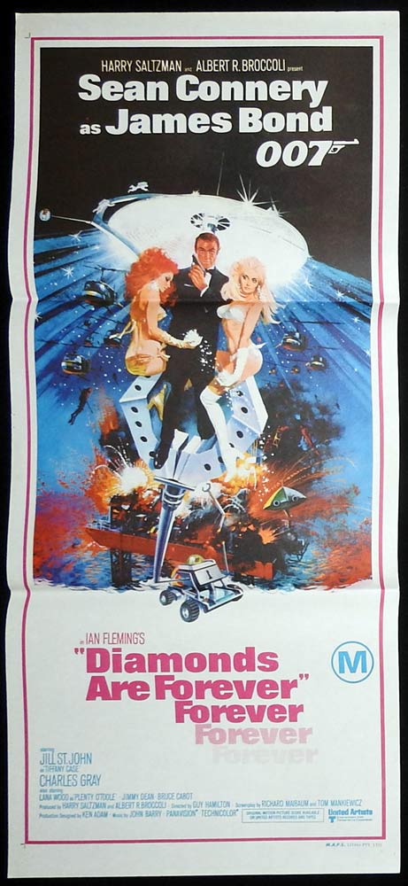 DIAMONDS ARE FOREVER Original Daybill movie poster Sean Connery James Bond