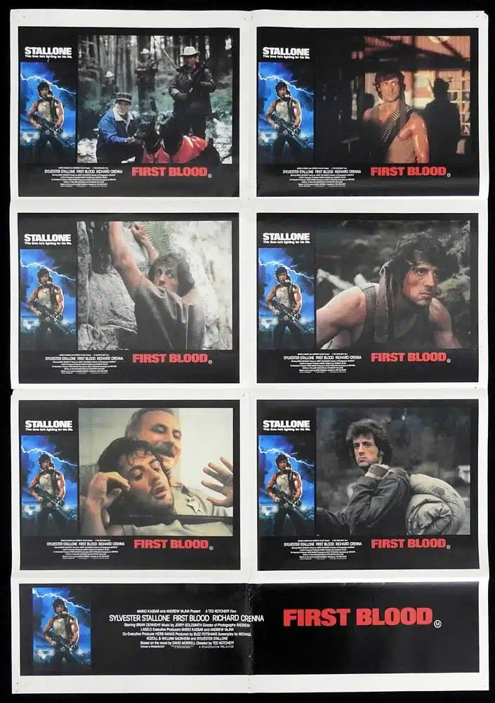 FIRST BLOOD Original Photo sheet Movie poster Sylvester Stallone Rambo Very Rare