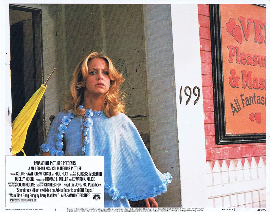 FOUL PLAY Original Lobby Card 5 Dudley Moore Goldie Hawn Chevy Chase