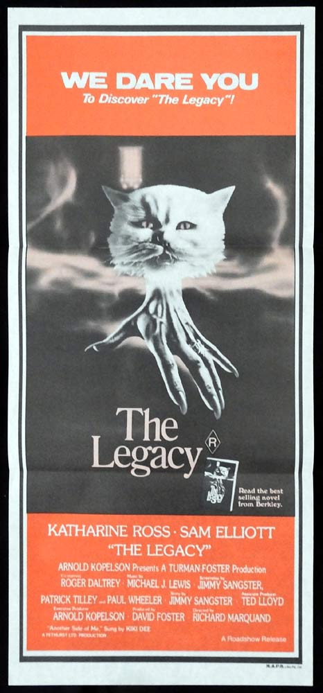 THE LEGACY Original Daybill Movie Poster Katharine Ross Sam Elliott Horror