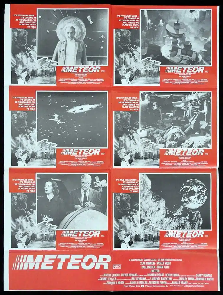METEOR Original Photo sheet Movie poster Sean Connery Natalie Wood Sci Fi